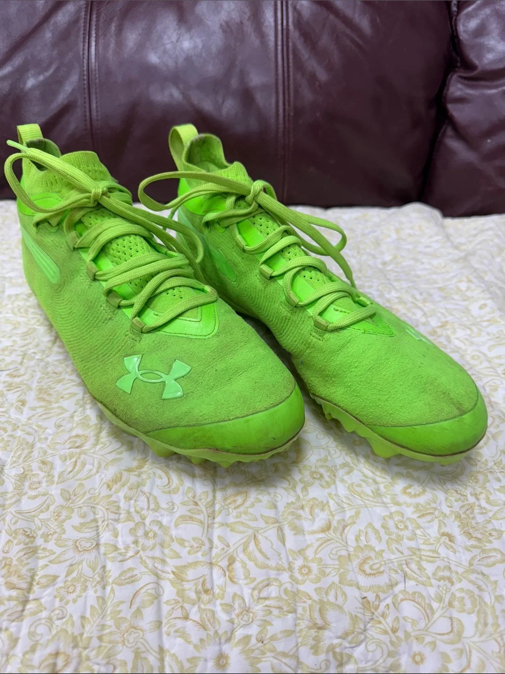 Under Armour Bright Lime Green Football Cleats